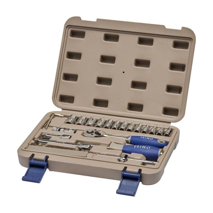 Irimo 109-35-4 Llave de Carraca 1/4" con Vasos y Puntas, Juego de 35 Piezas en Acero Cromo Vanadio con Acabado Cromado Brillante y Caja Estuche Irimo 109-35-4 Llave de Carraca 1/4" con Vasos y Puntas, Juego de 35 Piezas en Acero Cromo Vanadio con Acabado Cromado Brillante y Caja Estuche
