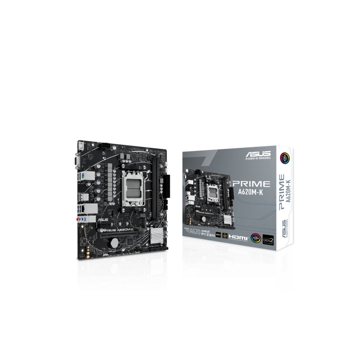 ASUS PRIME A620M-K AMD A620 Zócalo AM5 micro ATX 7 ASUS PRIME A620M-K AMD A620 Zócalo AM5 micro ATX 7