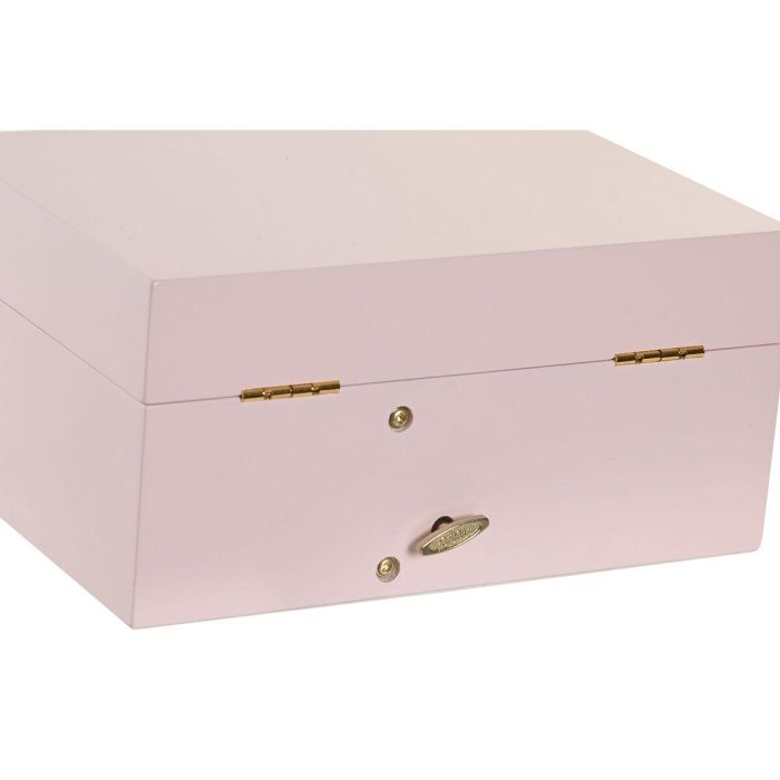 DKD Home Decor Joyero Romantico Rosa 15 x 10 x 21 cm Madera y Espejo Musical 1 DKD Home Decor Joyero Romantico Rosa 15 x 10 x 21 cm Madera y Espejo Musical 1