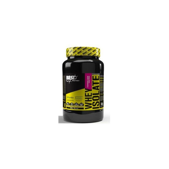 BEST PROTEIN Whey Isolate Fresa Proteína 90% 1000g para Crecimiento Muscular y Recuperación