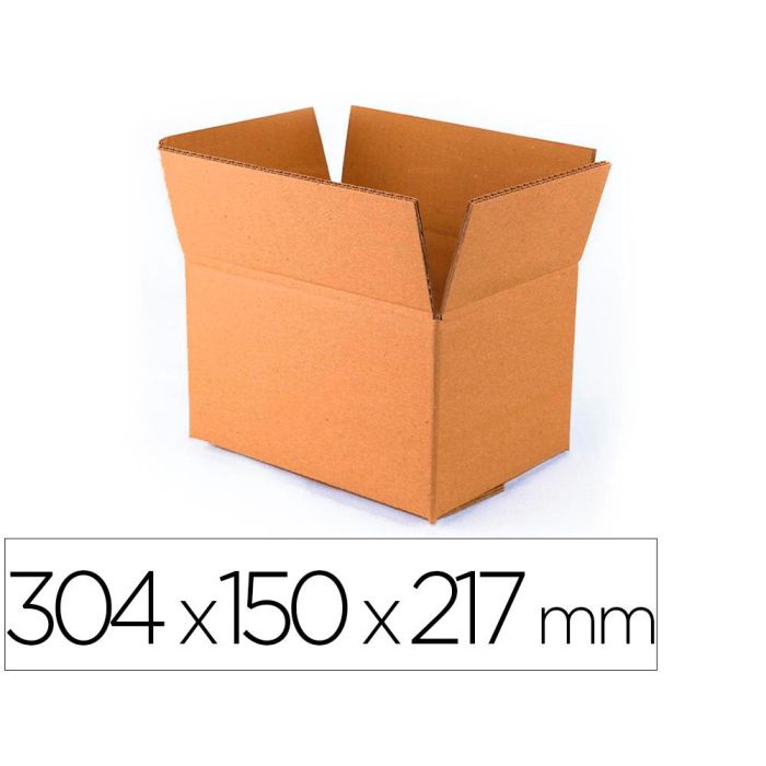 Caja Para Embalar Q-Connect Americana Ultrarresistente Carton Reciclado Canal Doble 7 mm Color Kraft 304x150x217 mm