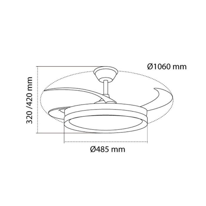 Ventilador de Techo CristalRecord EVO RETRAC Transparente 72 W 3 Ventilador de Techo CristalRecord EVO RETRAC Transparente 72 W 3