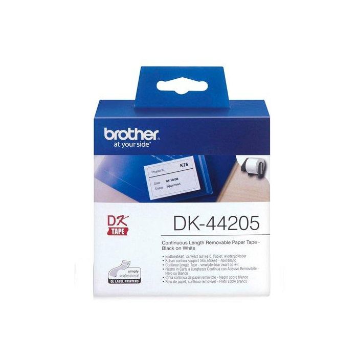Etiquetas Brother Continua Papel Blanco Removible 62 Mm Rollo 30,48 M (Dk44205)