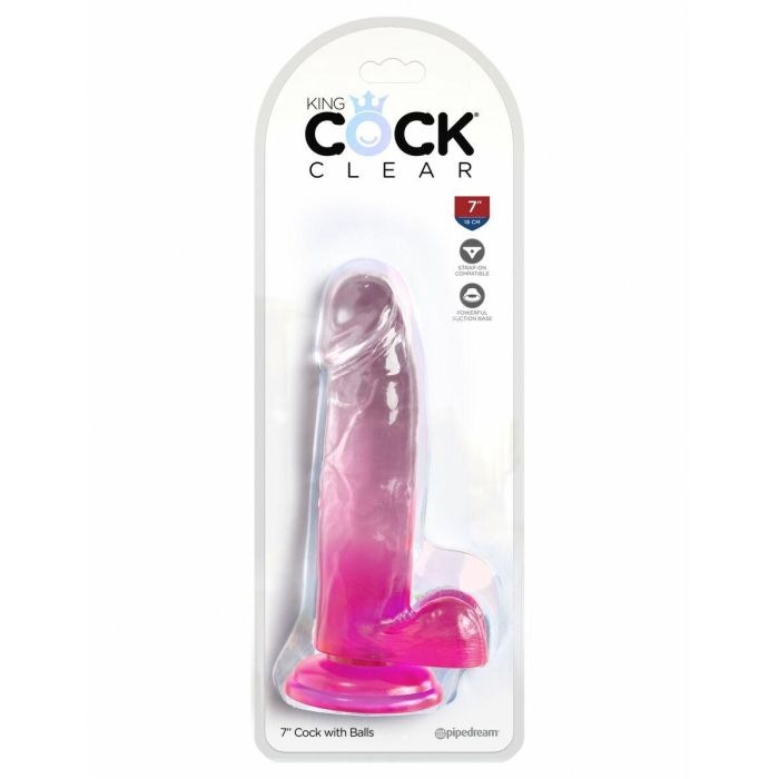 Consolador Pipedream King Cock Clear TPE Rosa 1