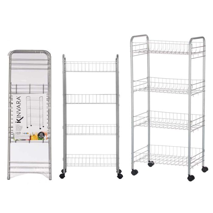 Verdulero 4 Pisos Metalico Ruedas Kinvara 26X82CM (4 Unidades) Verdulero 4 Pisos Metalico Ruedas Kinvara 26X82CM (4 Unidades)