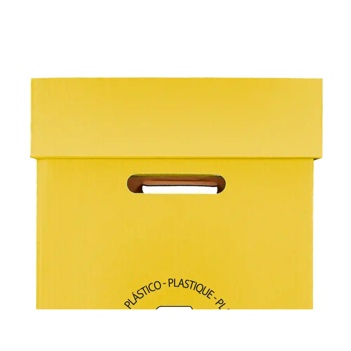 Liderpapel Contenedor Papelera Reciclaje para Envases 70L Amarillo 450x350x650mm Cartón Reciclado 5