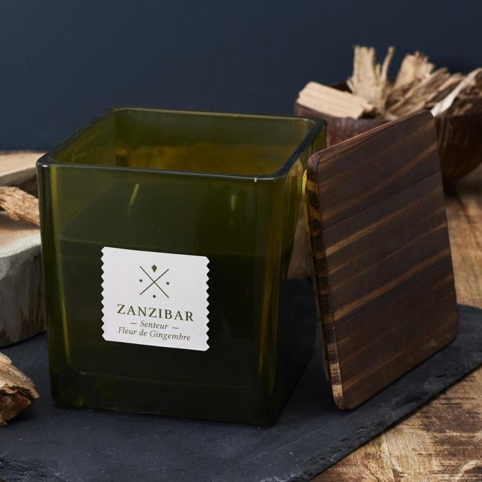 Home Deco Factory Vela Perfumada Colección Cocooning Nairobi, Dakar, Zanzibar Vidrio Tapa Madera 550g 40h 1