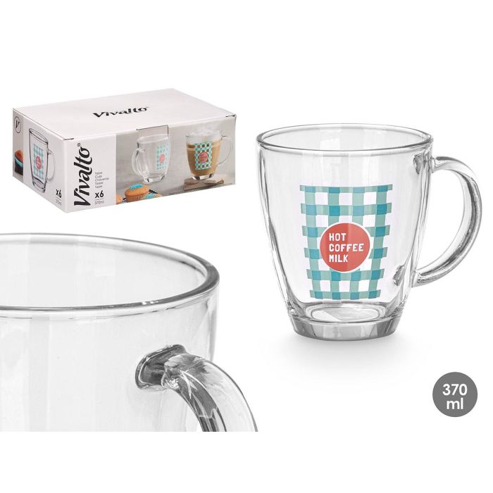 Taza Vidrio Hot Coffee 370Ml Vivalto 12X10CM (24 Unidades) Taza Vidrio Hot Coffee 370Ml Vivalto 12X10CM (24 Unidades)
