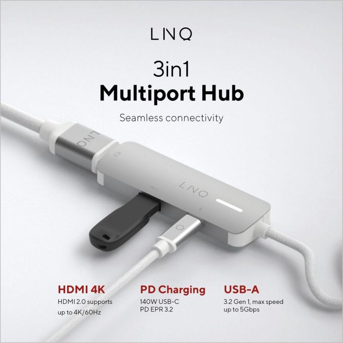 Hub USB Linq Byelements LQ49031 Blanco Gris 15 Hub USB Linq Byelements LQ49031 Blanco Gris 15