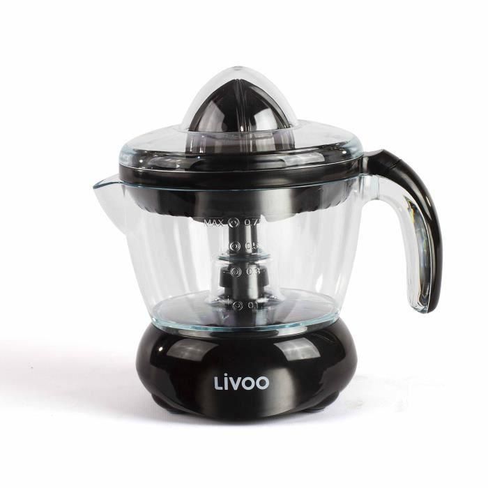 Livoo DOD131B Exprimidor de cítricos 700 ml Automático Doble Rotación Conos Intercambiables Selector Pulpa Accesorios Desmontables Negro