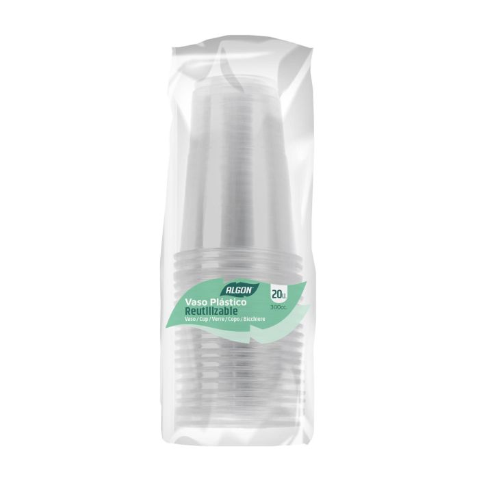 Set de 20 vasos transparentes 300 cc Algon (24 Cajas) 2 Set de 20 vasos transparentes 300 cc Algon (24 Cajas) 2