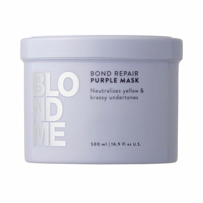 Schwarzkopf BLONDME Cool Blondes Mascarilla Neutralizante Morada para Cabello Rubio Anti-Amarillo con Bond Repair 500 ml