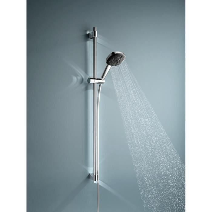 Set de ducha con rociador de 3 chorros, barra de 90 cm y flexo - GROHE Vitalio Comfort 110 26932001 - Ahorro de agua - Cromo 1