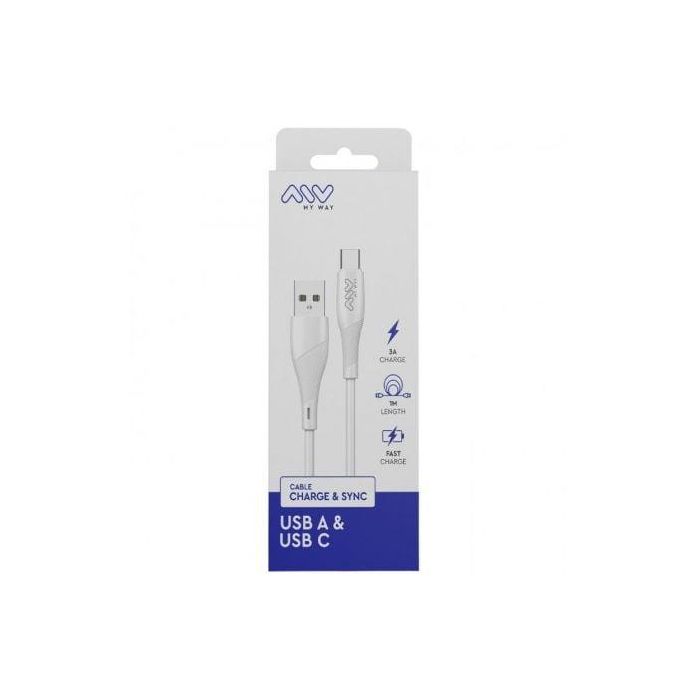 Cable USB 2.0 Tipo-C Myway MWUSC0019/ USB Macho - USB Tipo-C Macho/ 1m/ Blanco 2 Cable USB 2.0 Tipo-C Myway MWUSC0019/ USB Macho - USB Tipo-C Macho/ 1m/ Blanco 2