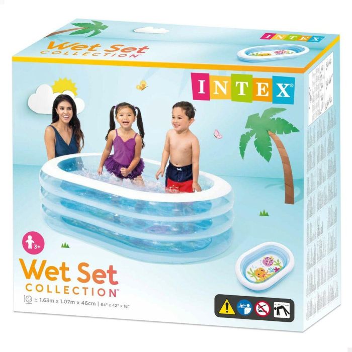 Piscina Hinchable para Niños Intex Ovalada Azul Blanco 230 L 163 x 46 x 107 cm (6 Unidades) 1