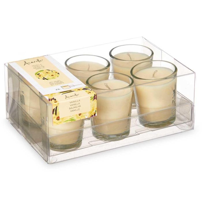 Set 6 Velas Vaso Vidrio Vainilla Acorde 16X6CM (12 Unidades) 2 Set 6 Velas Vaso Vidrio Vainilla Acorde 16X6CM (12 Unidades) 2