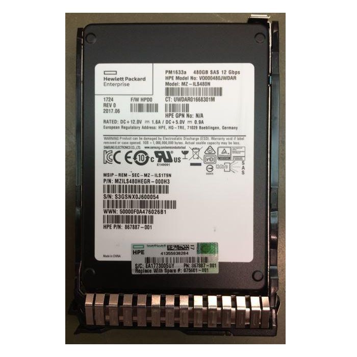 Hewlett Packard Enterprise 480GB, 2.5", 12G SAS, SFF, RI, SC 1