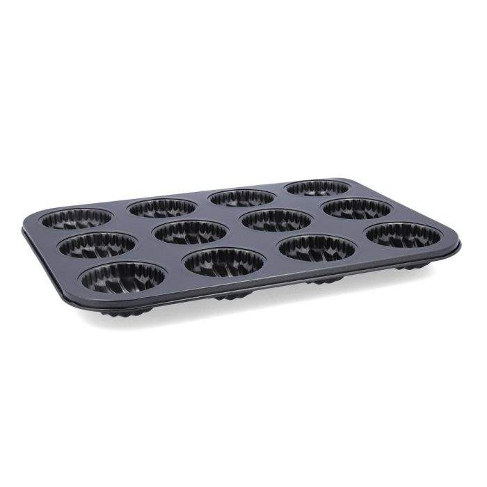 Molde 12 Cakes Acero Carbono Sweet Grey Quid 35x26,2x2,2 cm (12 Unidades) 1