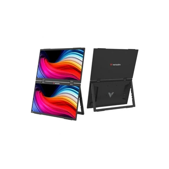 Verbatim Portable Dual Monitor Essentials 15.6" FHD 1920x1080 IPS 2x1W HDR USB-C HDMI Negro 0 Verbatim Portable Dual Monitor Essentials 15.6" FHD 1920x1080 IPS 2x1W HDR USB-C HDMI Negro 0