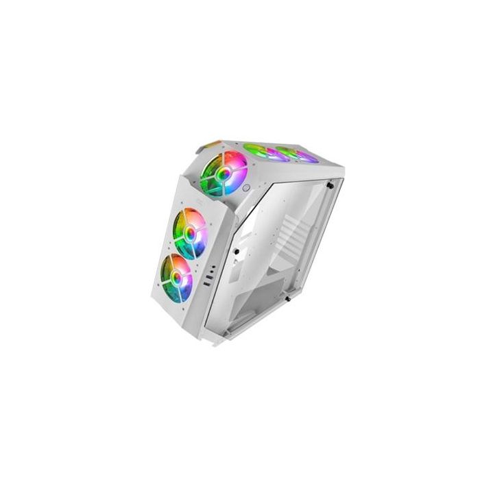 Mars Gaming MC51W Caja Ordenador ATX Premium con 5 Ventiladores ARGB, Ventana de Cristal Templado y 40 Efectos de Iluminación