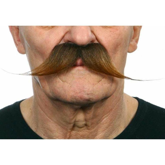 Bigote castaño talla única