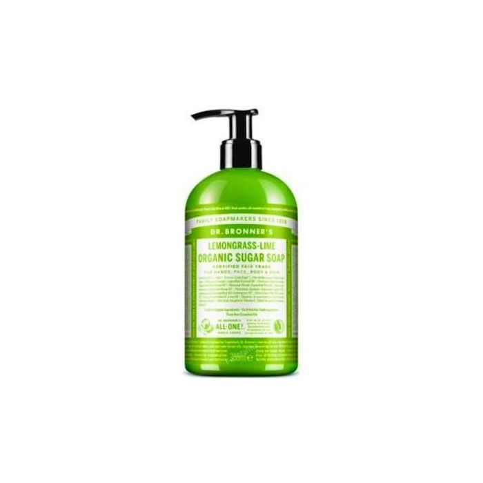 Dr. Bronner's Jabón de Azúcar Líquido Lemongrass-Lima 355ml para Manos, Cara, Cuerpo y Pelo