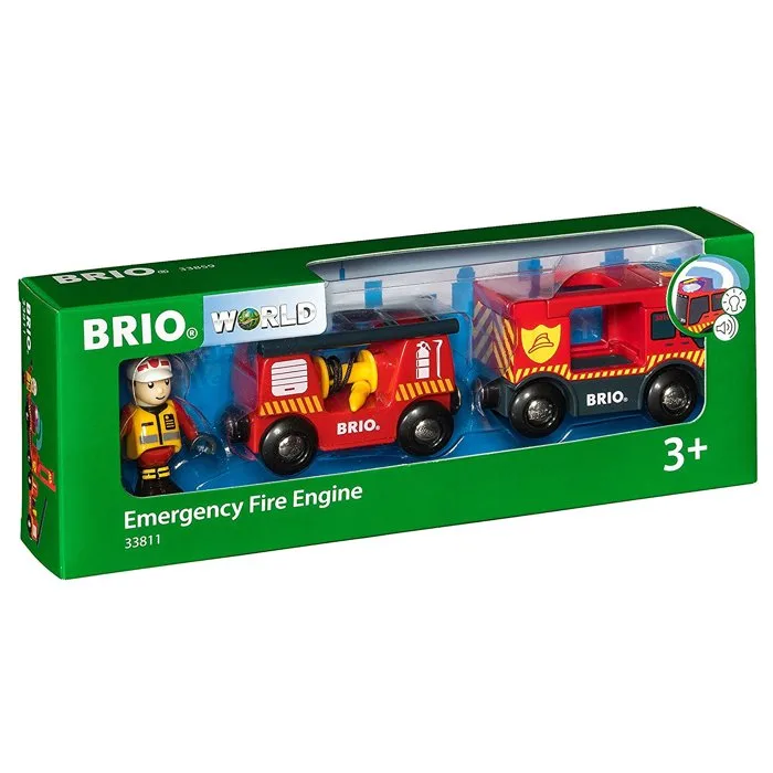 Brio World 33811 Camión de Bomberos de Madera con Luz y Sonido para Niños a Partir de 3 Años 2