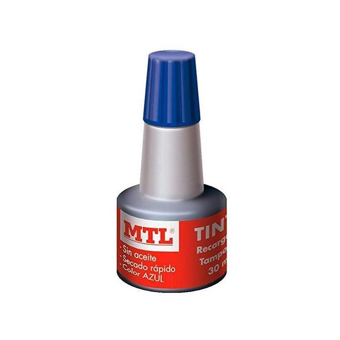 Mtl Tinta De Sellar Para Recarga De Tampones 30 mL Azul Mtl Tinta De Sellar Para Recarga De Tampones 30 mL Azul