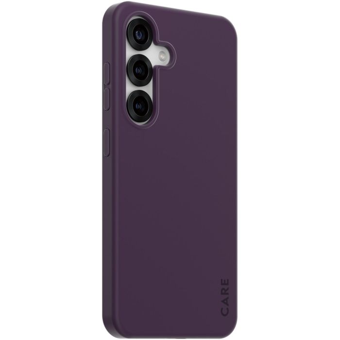 PanzerGlass Funda CARE Fashionable Plum Purple para Samsung Galaxy S25, compatible con carga inalámbrica QI