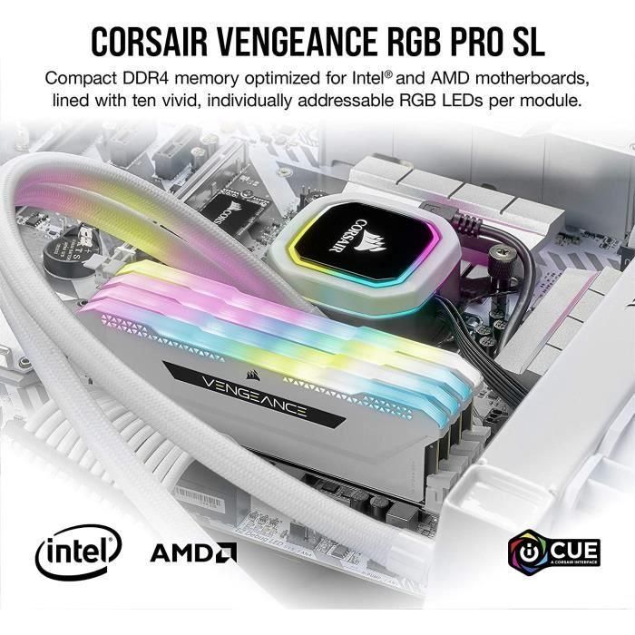 Memoria para PC CORSAIR DDR4 - VENGEANCE RGB PRO SL 32GB (2x16GB) - 3600Mhz - CAS 18 - Blanco (CMH32GX4M2D3600C18W) 1 Memoria para PC CORSAIR DDR4 - VENGEANCE RGB PRO SL 32GB (2x16GB) - 3600Mhz - CAS 18 - Blanco (CMH32GX4M2D3600C18W) 1