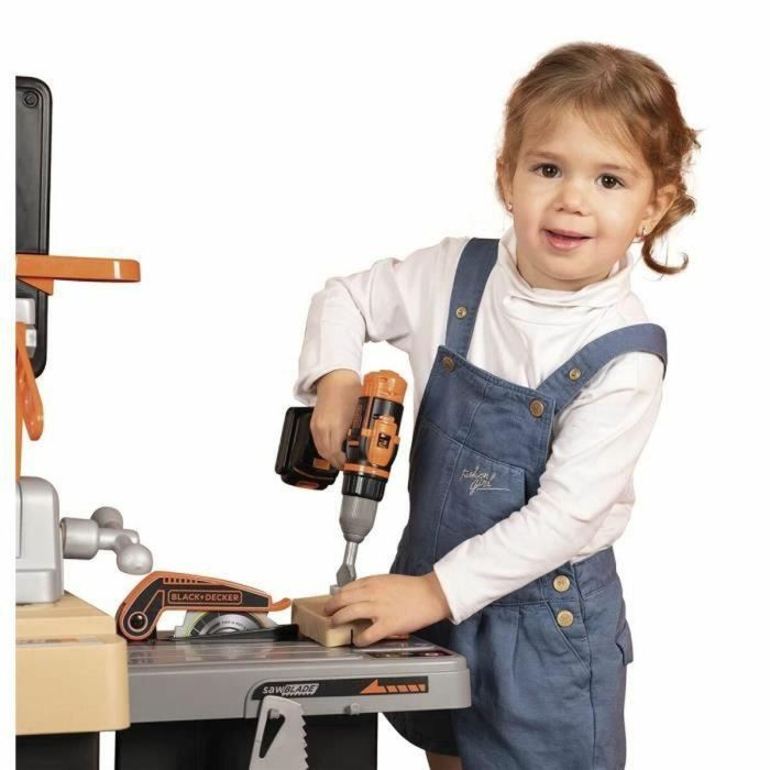 Smoby Mega Center B+D Workbench para niños, Taller de juegos interactivo para aprender oficios