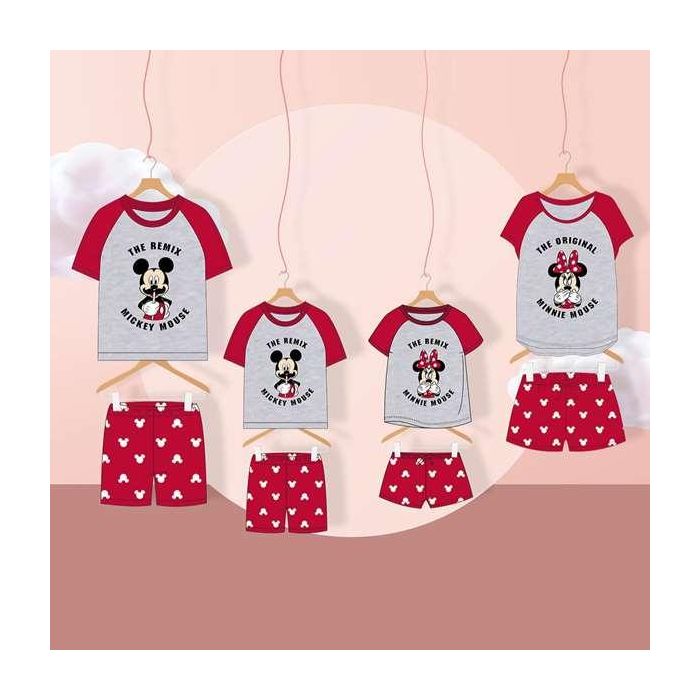 Pijama de Verano Mickey Mouse Rojo (Adultos) Hombre Gris S 6 Pijama de Verano Mickey Mouse Rojo (Adultos) Hombre Gris S 6