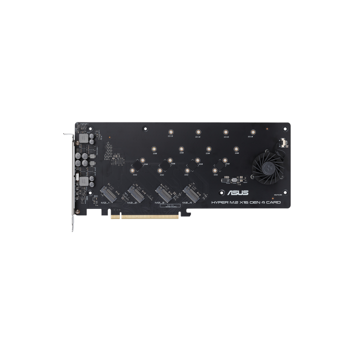 Asus Hyper M.2 x16 Gen 4 Tarjeta y Adaptador de Interfaz Interno PCIe 4.0 para PC Plata 256 Gbps 1
