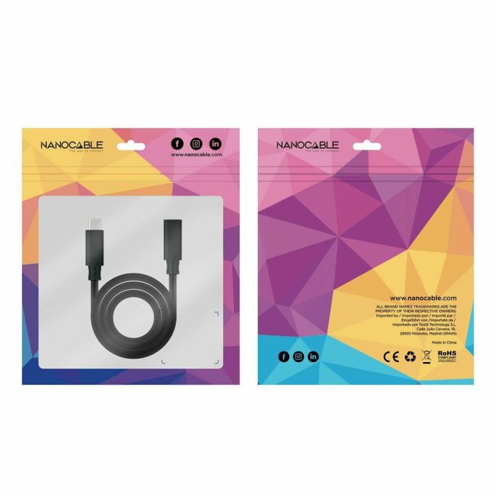 Cable USB NANOCABLE USB 3.2 GEN2x2 Negro 2