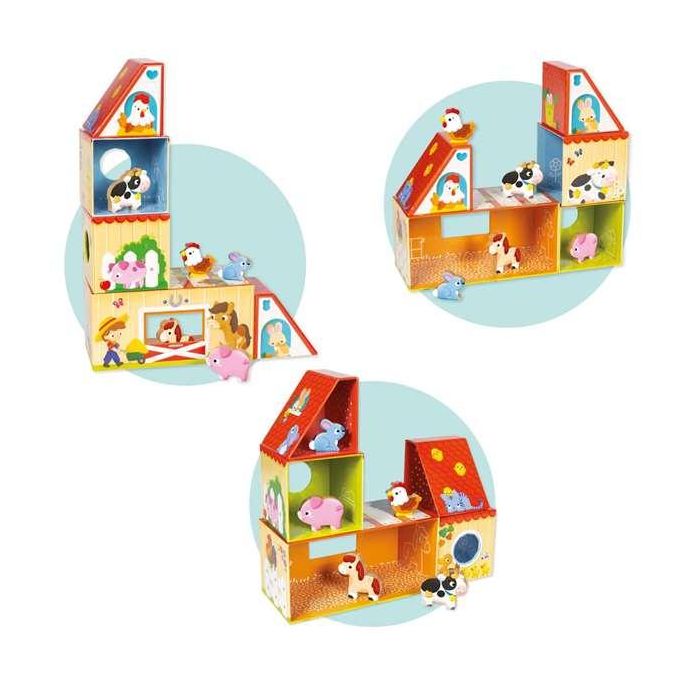 Goula 53470 My First Farm - Granja de Construcción con 5 Animales para Bebés +12 Meses