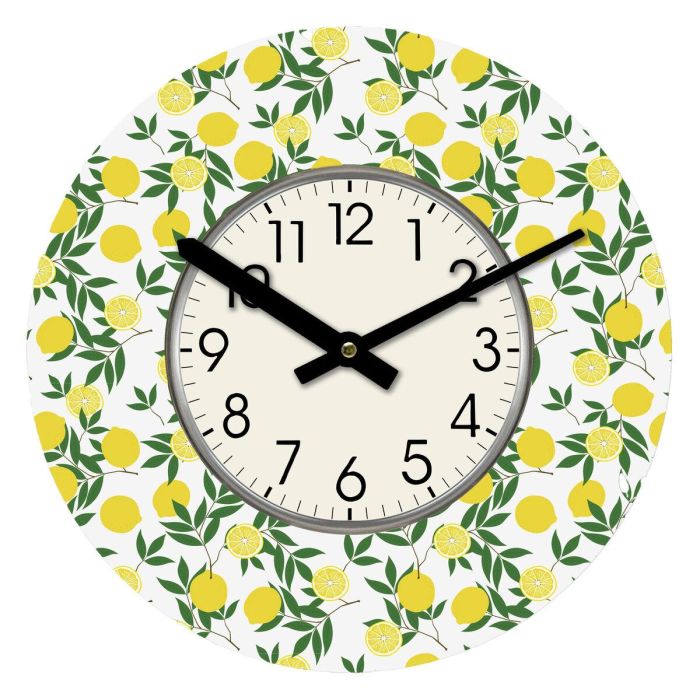 Reloj de Pared Versa Madera Limón 4 x 30 x 30 cm