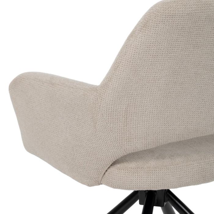 Silla Beige Giratorio Tejido-Metal 59,50 X 62 X 83,50 cm