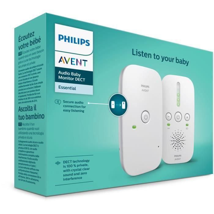 Philips Babyphone DECT SCD502 / 26 - Con batería o red eléctrica - Alcance 300 m - Función de luz nocturna 2 Philips Babyphone DECT SCD502 / 26 - Con batería o red eléctrica - Alcance 300 m - Función de luz nocturna 2