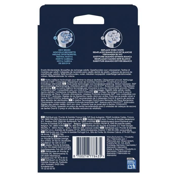 Oral-B ORA8700216778435 Recambios iO Ultimate Clean – Pack de 8 cabezales de cepillo de dientes eléctricos en blanco 1 Oral-B ORA8700216778435 Recambios iO Ultimate Clean – Pack de 8 cabezales de cepillo de dientes eléctricos en blanco 1
