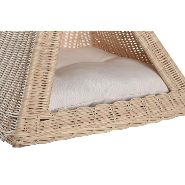DKD Home Decor Cama Mascota Balines Ratán Natural 45 x 45 x 45 cm Hecha a Mano 2