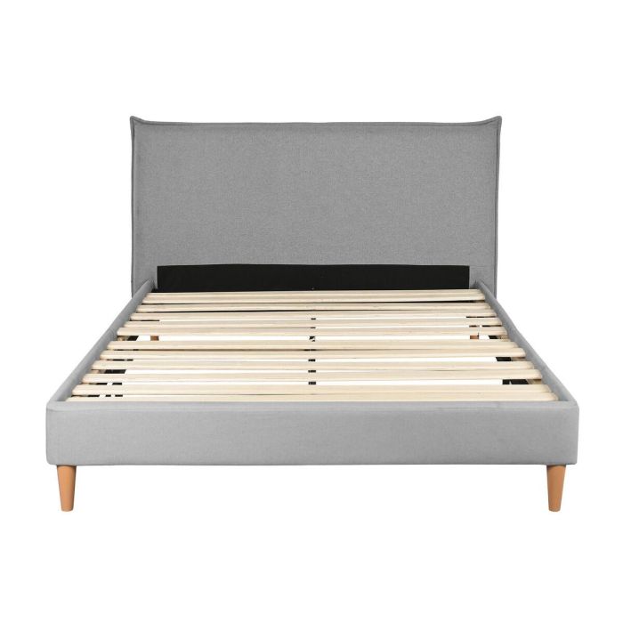 DKD Home Decor Cama Urban de Poliéster y Madera Gris Claro 150x200 (para colchón) 219x108x177 cm (cama) 1
