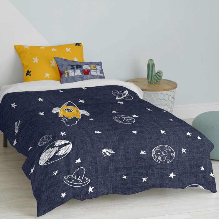 Juego de funda nórdica HappyFriday Mr Fox Starspace Multicolor Cama de 80 2 Piezas 5