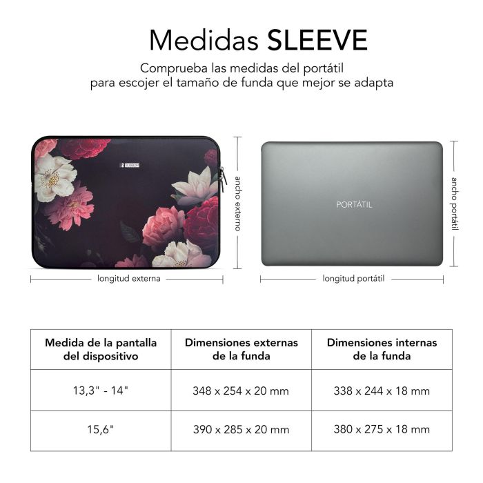 Subblim Neoprene Trendy Sleeve 15,6" Flowers SUBLS-SKIN151 4