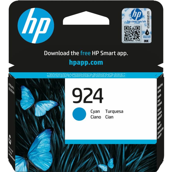 HP Cartucho de Tinta Original 924 Cian Rendimiento Estándar 1 Pieza 400 Páginas