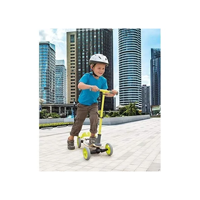 Smoby Patín de madera de 4 ruedas - Manillar ajustable - Plegable 4