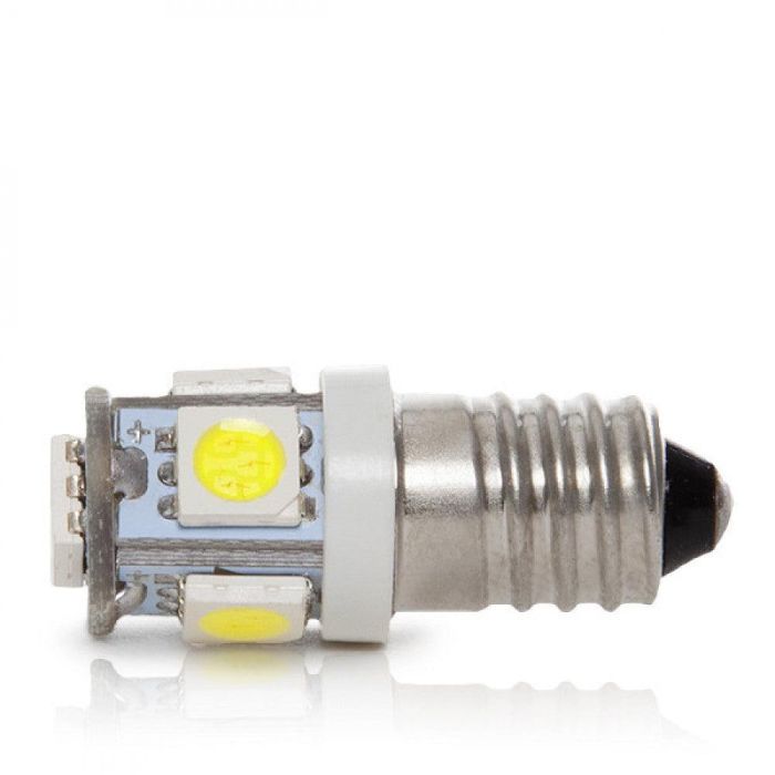Bombilla LED E10 1W 90Lm 6000ºK 12VDC LEDs 40.000H [CA-E10-5MD5050-CW] 1