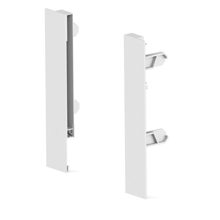 Herrajes Alk Juego de Fijación Frontal Qube para Vidrio H90, Acabado Blanco, Altura H185