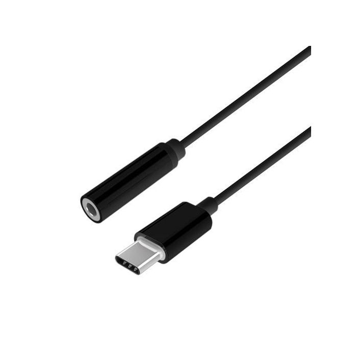 Aisens Conversor USB-C a Audio Jack 3.5mm Hembra Negro 15 cm con Chipset Compatible con Macbook, Chromebook, PC, Móvil y Tablet