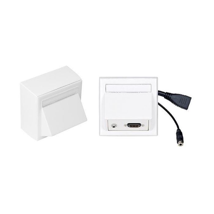 Vivolink Conexión de Pared HDMI + 3.5mm con Caja Thorsmann Blanca para Aulas y Salas de Reuniones