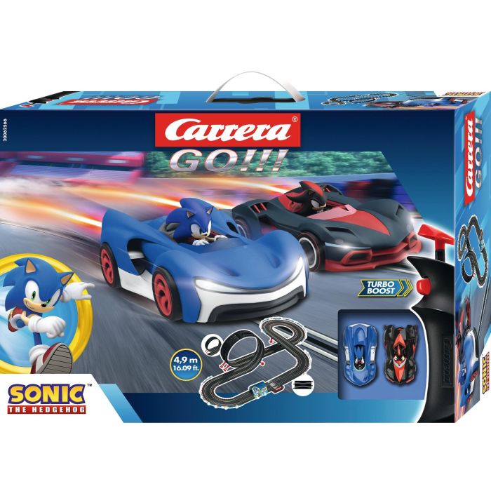 Carrera Pista Sonic The Hedgehog con Sonic y Shadow, 4.9 metros, incluye 2 coches y mandos, para 2 jugadores 0 Carrera Pista Sonic The Hedgehog con Sonic y Shadow, 4.9 metros, incluye 2 coches y mandos, para 2 jugadores 0